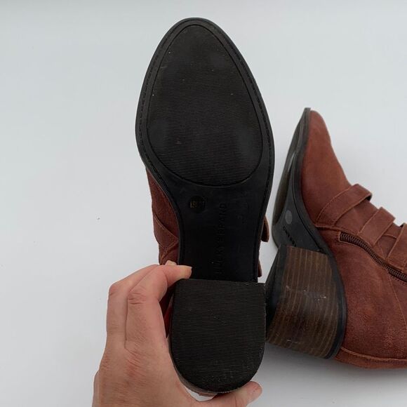 Lucky Brand equestrian style Suede Ankle Boots - Rust colored size 8.5 - Picture 9 of 12